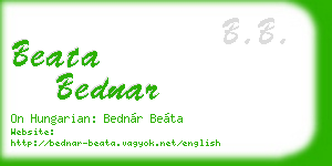 beata bednar business card