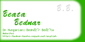 beata bednar business card